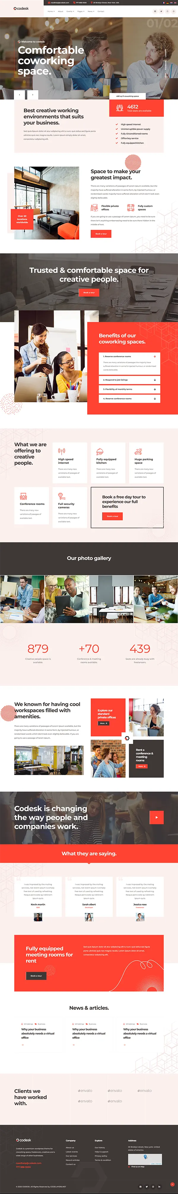 Codesk - Joomla 6 Coworking Shared Offices Space Template
